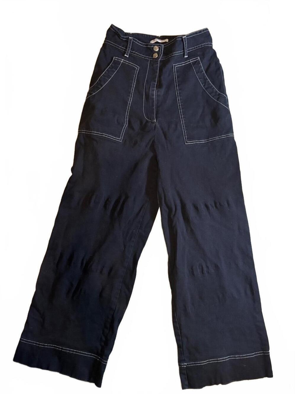 Urban Outfitters High-Waisted Contrast Stitch Skate Jean – Black - Size 6